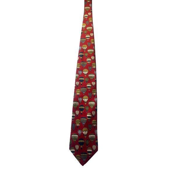 Brooks Brothers Makers Men's Silk Necktie Hot Air Balloon Print Red - Picture 7 of 7